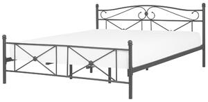 Čierna manželská posteľ 180 x 200 cm s rámom a retro čelo postele