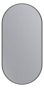 Erga Oval, oválne zrkadlo 45x90cm, čierny rám, ERG-V01-OVAL-4590-BK