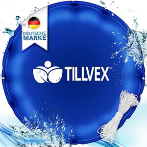 Tillvex® bazénový vankúš zimný XXL 500cm okrúhly modrý | vzduchový vankúš vrátane opravnej sady | zimný vankúš s bezpečnostným ventilom | bazénový vankúš bazénový poťah vankúš s dvojitým švom