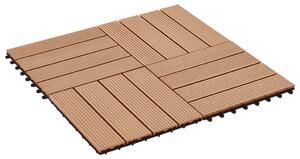 Podlahová dlažba z WPC 11 ks 30x30 cm 1m2 farba teakového dreva