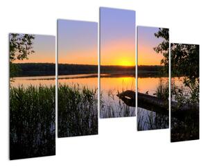 Obrázok jazera sa západom slnka (Obraz 125x90cm)