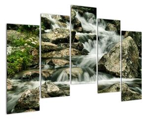 Horský vodopád - obraz (Obraz 125x90cm)
