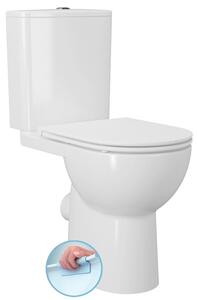 Sapho Sapho, SANIVEX kombi WC, zvyšené sedenie, Rimless, spodný/zadný odpad, biela, PC108WR