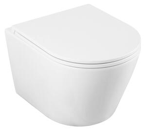 Laveo Nida Cycleon 2.0, závesná WC misa s toaletným sedadlom z duroplastu, Vortex splachovanie, biela lesklá, LAV-VMN_609S