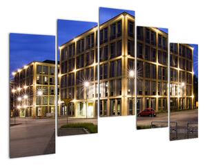 Osvetlené budovy - obraz (Obraz 125x90cm)