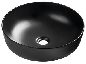 Sapho Sapho, RONDEA keramické umývadlo na dosku priemer 41cm, čierna matná, AR445B