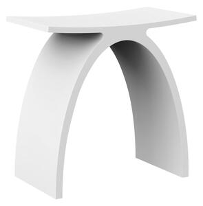 Sapho Sapho, KORAL kúpeľňová stolička 43x43x23,5cm, solid surface, biela mat, WF434