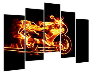 Horiace motorka - obraz (Obraz 125x90cm)