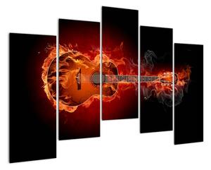 Obraz horiace gitara (Obraz 125x90cm)