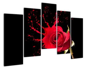 Abstraktný obraz ruža - obraz (Obraz 125x90cm)