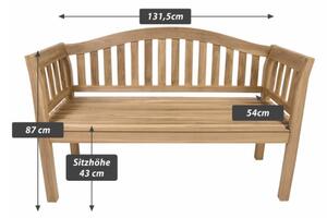 Záhradná lavica DIVERO 2miestna, neošetrená, 131,5 cm