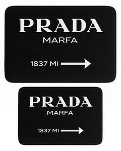 Čierne zamatové kúpeľňové predložky v súprave 2 ks 60x100 cm Prada – Mila Home
