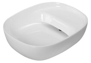 Invena Elara, umývadlo na dosku 460x370x135 mm, biela lesklá, INV-CE-03-P46-Y