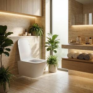 Rea Julio, závesná WC misa 515x345x300 mm, Rimless + toaletné sedadlo, biela lesklá, REA-C4803