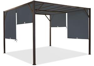 Kovová pergola na terasu Santorini 3 x 3 m hnedo-antracitová Garden Point