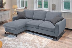 ROZKLADACIA ROHOVÁ SEDAČKA, kov, textil, kompozitné drevo, sivá Livetastic - Online Only obývacie izby, Online Only