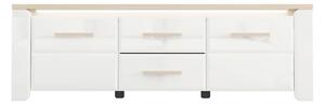 SKRINKA POD TV, biela, dub bianco, 154/49,5/40 cm Carryhome - TV nábytok