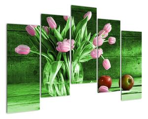 Tulipány vo váze, obraz na stenu (Obraz 125x90cm)