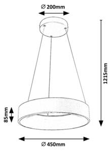Rabalux - LED Stmievateľný luster na lanku LED/24W/230V okrúhly 3000-6000K + DO