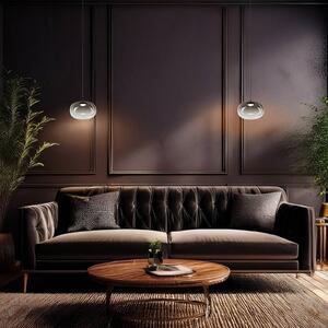 Milagro Lighting LED závesné svietidlo Vaso, dymovo šedá, Ø 18 cm, sklo, Hliník / sivá / zinok, Obývacia izba / jedáleň, Sklo, Moderný, Závesné svietidlo