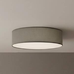 Milagro Lighting Stropné svietidlo Marshall, šedé, Ø 50 cm, kov/ratan, Hliník / sivá / zinok, Obývacia izba / jedáleň, Drevo, Moderný, Závesné svietidlo