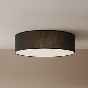 Milagro Lighting Stropné svietidlo Marshall, čierne, Ø 50 cm, kov/ratan, Čierna, Obývacia izba / jedáleň, Drevo, Moderný, Závesné svietidlo