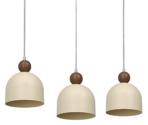 Milagro Lighting Závesné svietidlo Timon, taupe/béžová, dĺžka 60 cm, kov, 3-pl., Hnedá / hrdzavá, Obývacia izba / jedáleň, kov, Moderný, Závesné svietidlo