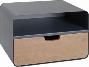 NOČNÝ STOLÍK, antracitová, farba duba, 38/25/30 cm - Nočné stolíky, Online Only