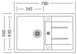 Granitový drez Sinks CRYSTAL 780 Metalblack