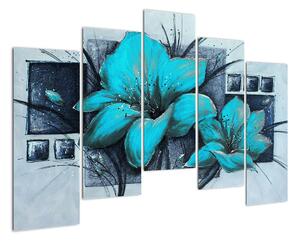 Obraz modré kvety (Obraz 125x90cm)