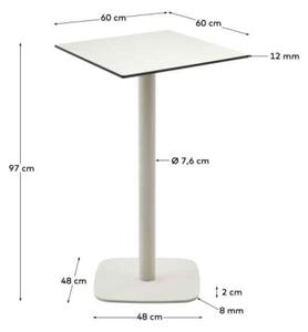 DINA ALL WHITE bistro stôl Štvorec 97 x 60 x 60