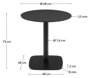 DINA ALL BLACK bistro stôl Kruh 73 x 68 x 68