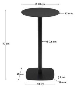 DINA ALL BLACK bistro stôl Kruh 97 x 60 x 60