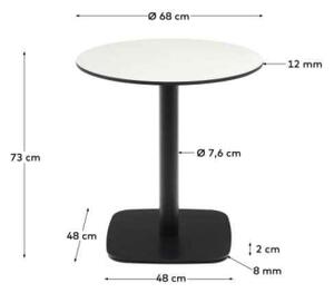 DINA BLACK&WHITE bistro stôl Kruh 73 x 68 x 68