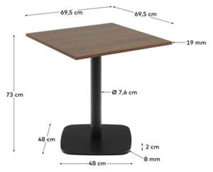 DINA WALNUT BLACK bistro stôl Štvorec 73 x 69,5 x 69,5