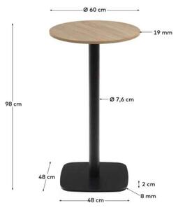 DINA NATURAL BLACK bistro stôl Kruh 98 x 60 x 60