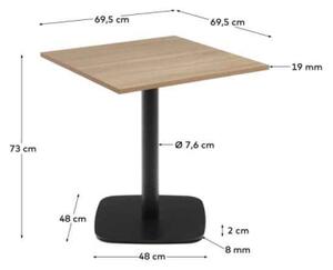 DINA NATURAL BLACK bistro stôl Štvorec 73 x 69,5 x 69,5