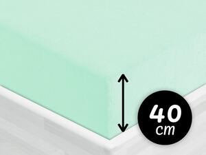 Froté napínacie prestieradlo na extra vysoký matrac FR-034 Mintové 200 x 200 - výška 40 cm