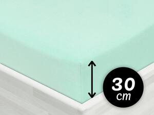 Jersey napínacie prestieradlo na vysoký matrac JR-034 Mintové 200 x 200 - výška 30 cm