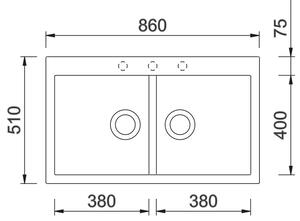Granitový drez Sinks AMANDA 860 DUO Metalblack