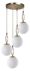 Biele/v mosadznej farbe závesné svietidlo so skleneným tienidlom ø 30 cm Morino – Opviq lights