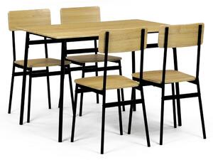 Jedálenský set Industrial so 4 stoličkami, 110 x70 x 76 cm, divoký dub