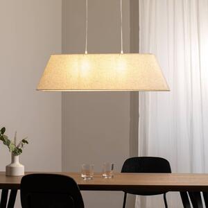 Závesné svetlo Miriel, 90 cm, textil, drevo, Svetlé drevo, Obývacia izba / jedáleň, Drevo, Škandinávsky, Závesné svietidlo