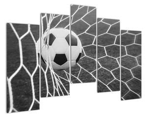 Futbalová lopta v sieti - obraz (Obraz 125x90cm)