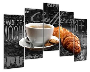 Káva s croissantom - obraz (Obraz 125x90cm)
