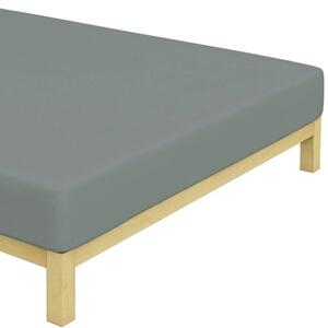 Jersey bavlnené prestieradlo na jednolôžko - 90 x 200 cm - tmavosivé
