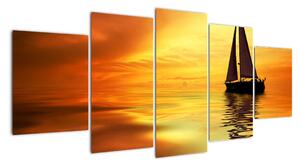 Obraz plachetnica na mori (Obraz 150x70cm)