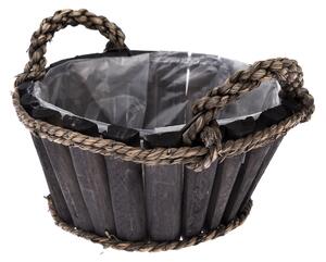 Drevený obal na kvety Smoky, pr. 25 cm