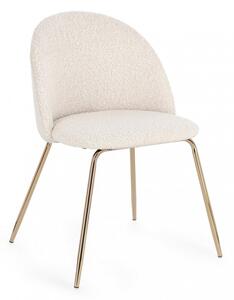 Jedálenská stolička Tanya gold ivory - bouclé