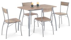 Jedálenský set HANS so 4 stoličkami, 110 x 70 x 77cm, dub Sonoma